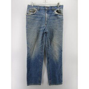 VINTAGE Lee Jeans 34X30 Straight Denim Ripped Distressed Work 90s *